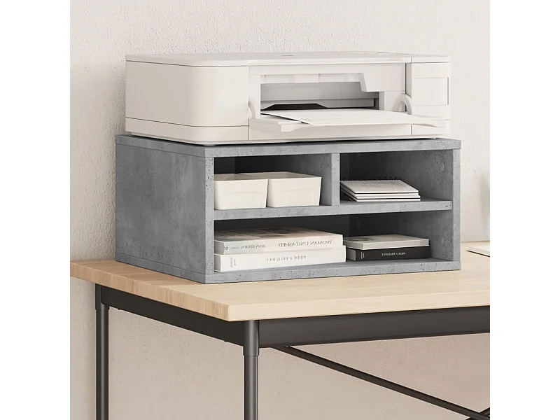Supporto per stampante grigio cemento 49x40x22,5 cm in multistrato