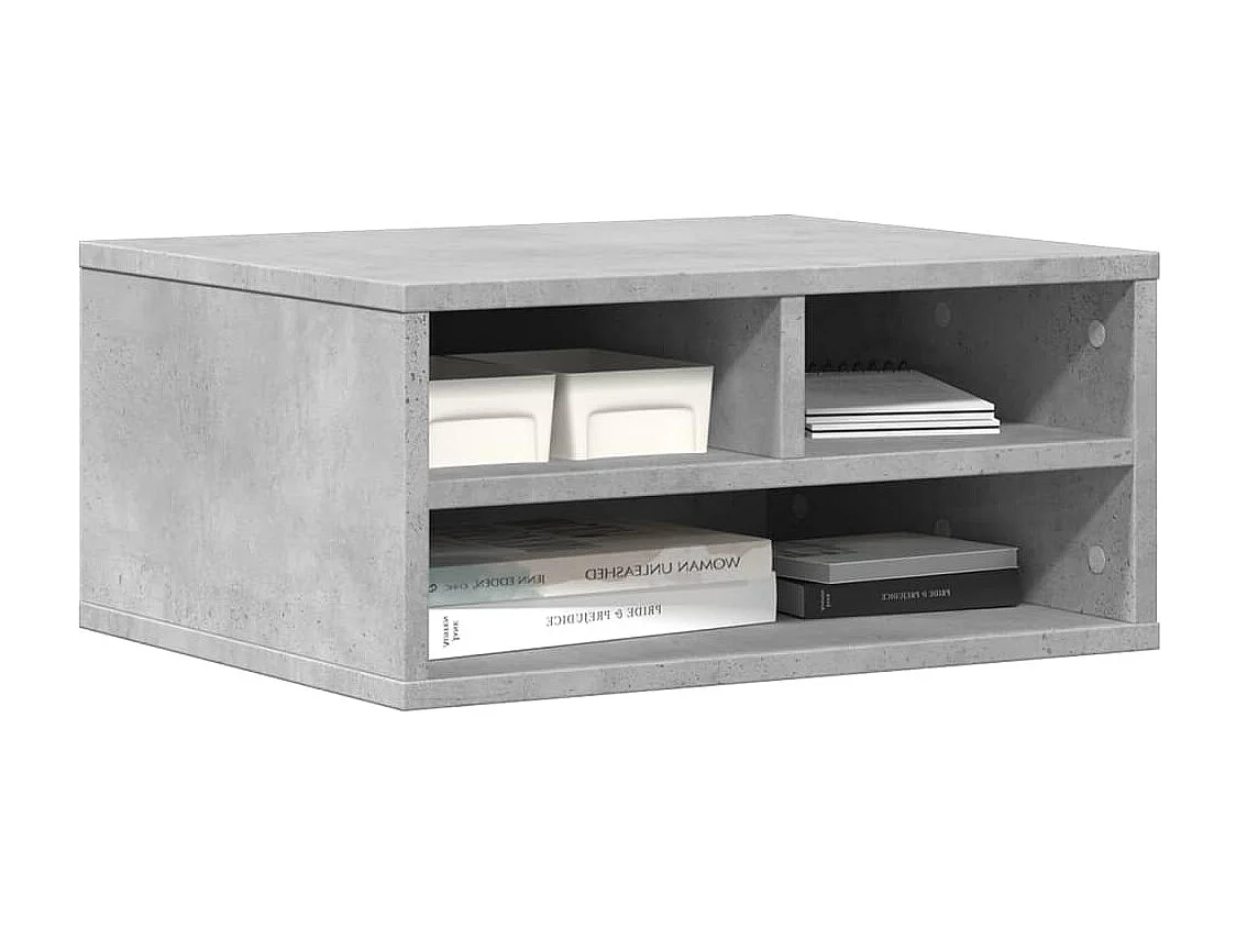 Soporte para impresora gris hormigón 49x40x22,5 cm madera contrachapada