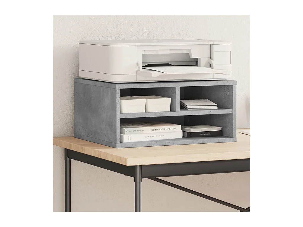 Supporto per stampante grigio cemento 49x40x22,5 cm in multistrato