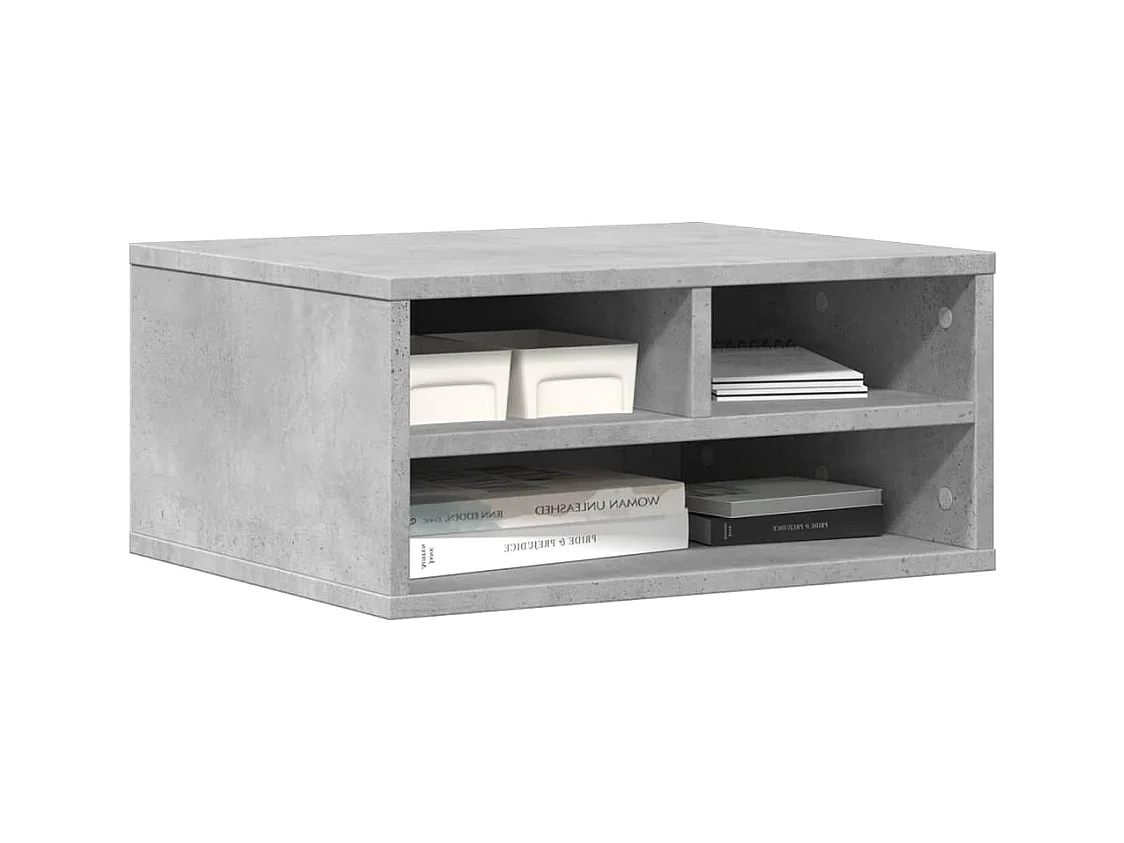 Support d'imprimante gris béton 49x40x22,5 cm bois d'ingénierie
