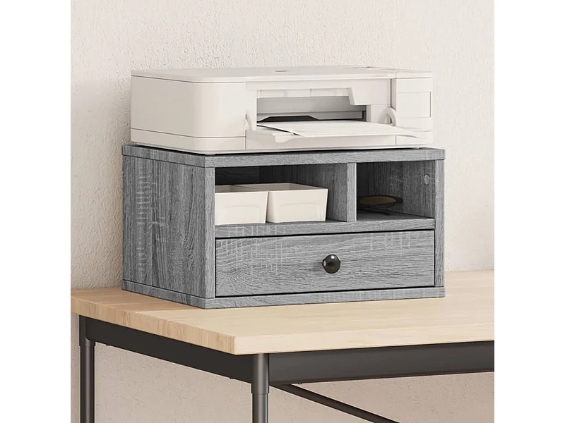 Support d'imprimante sonoma gris 40x32x22,5cm bois d'ingénierie