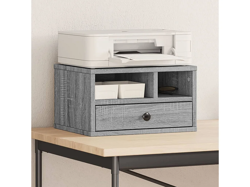 Soporte para impresora Sonoma gris 40x32x22,5cm madera contrachapada