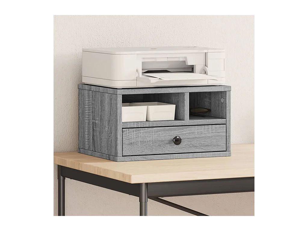 Support d'imprimante sonoma gris 40x32x22,5cm bois d'ingénierie
