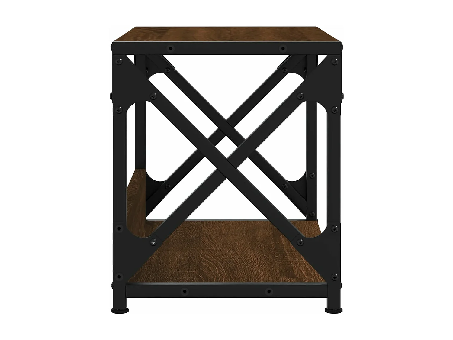 Supporto per stampante a 2 livelli rovere marrone 44x26x31,5 cm