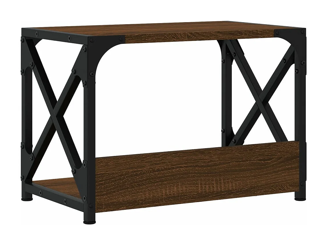 2-laags printerstandaard eiken bruin 44x26x31,5 cm