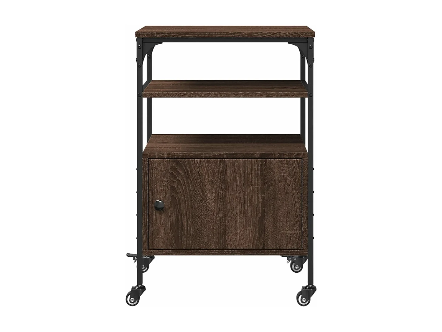 Support d'imprimante à 3 niveaux chêne marron 50x40x76 cm