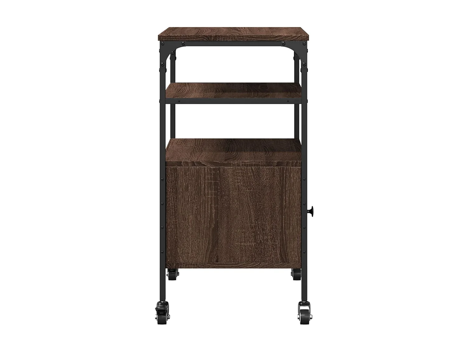 Support d'imprimante à 3 niveaux chêne marron 50x40x76 cm