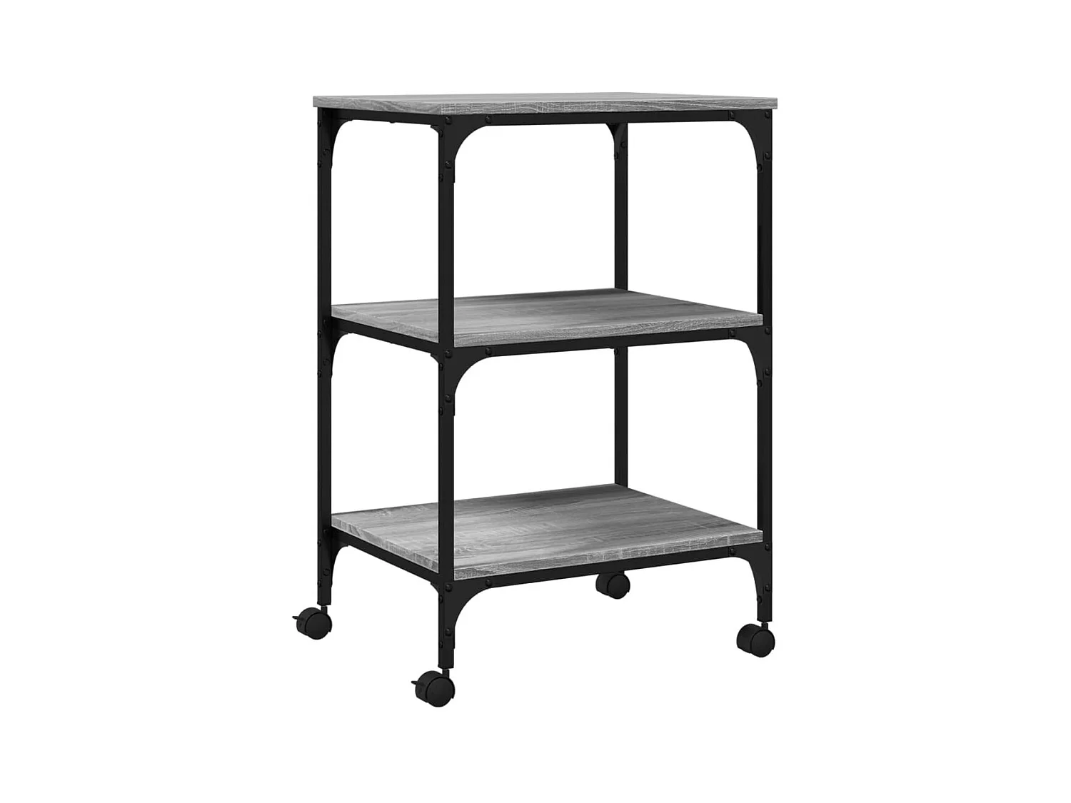 Soporte impresora 3 niveles sonoma gris 50x41x75 cm