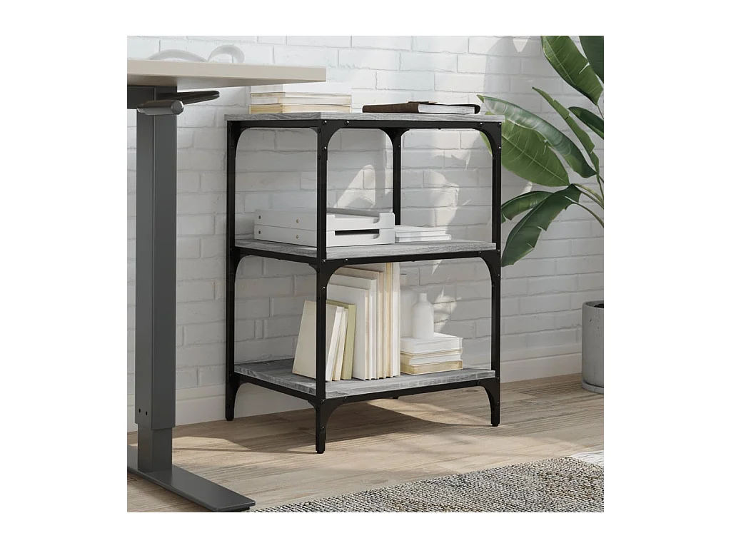 Soporte impresora 3 niveles sonoma gris 50x41x75 cm