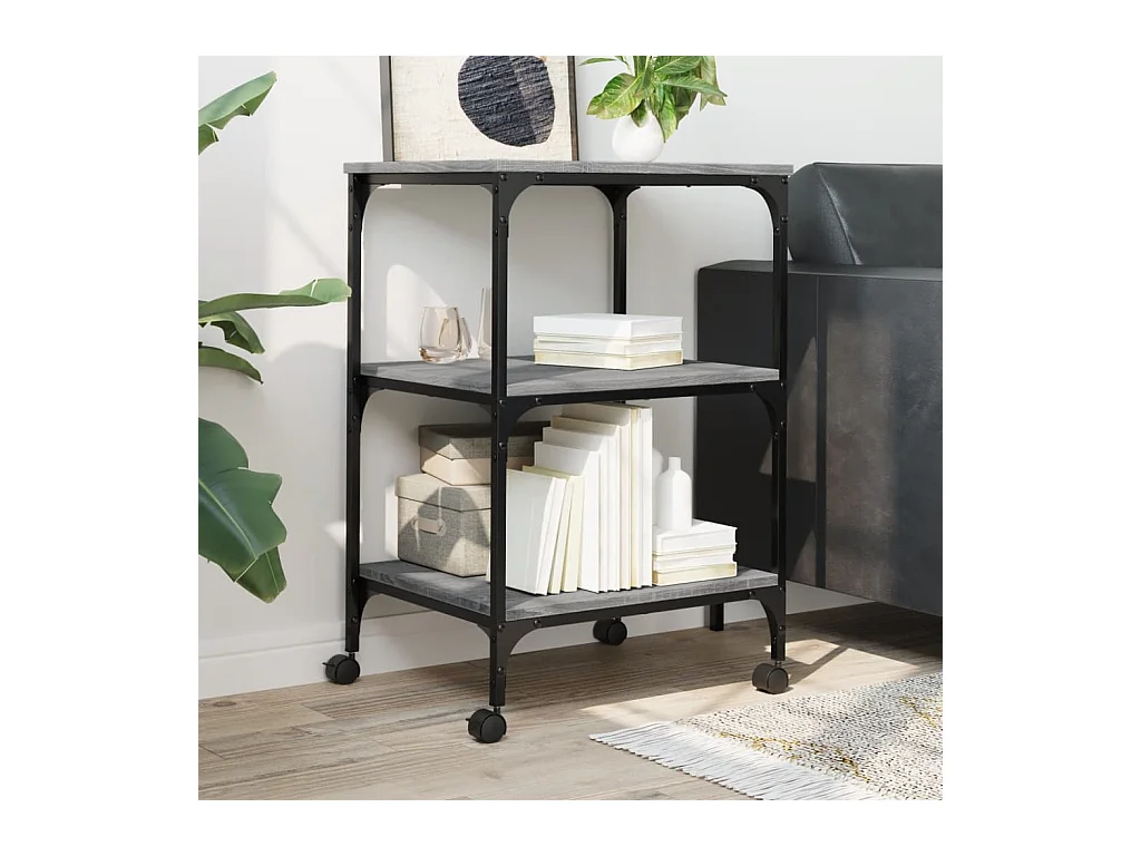 Soporte impresora 3 niveles sonoma gris 50x41x75 cm