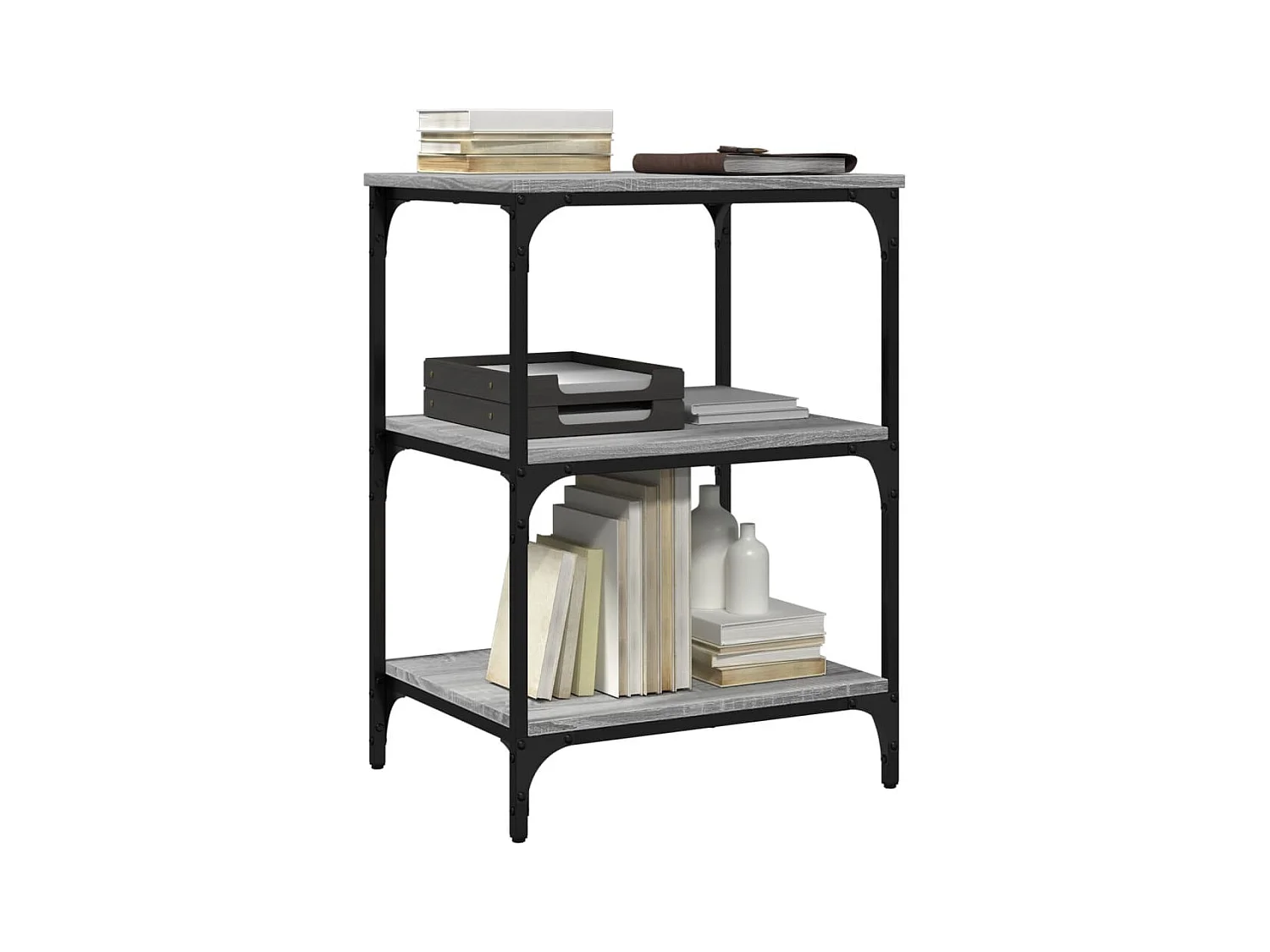 Soporte impresora 3 niveles sonoma gris 50x41x75 cm