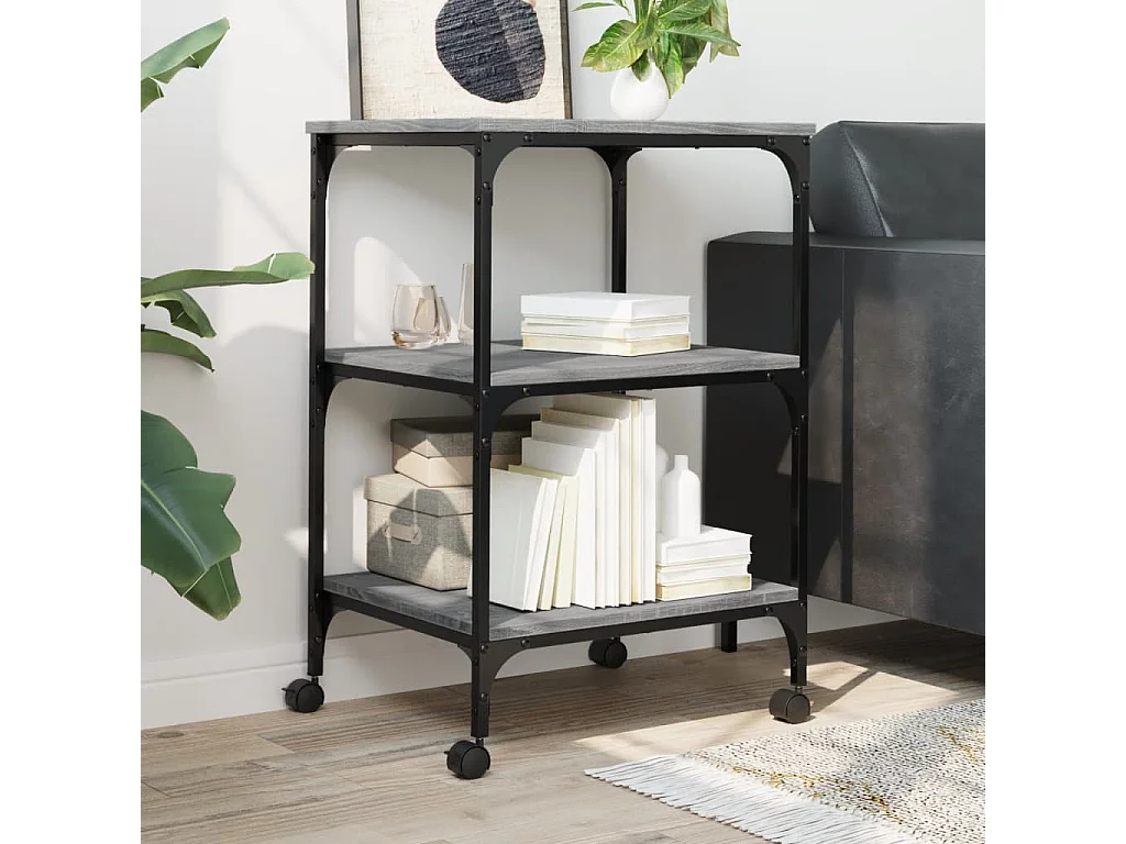 3-niveau printersteun sonoma grijs 50x41x75 cm