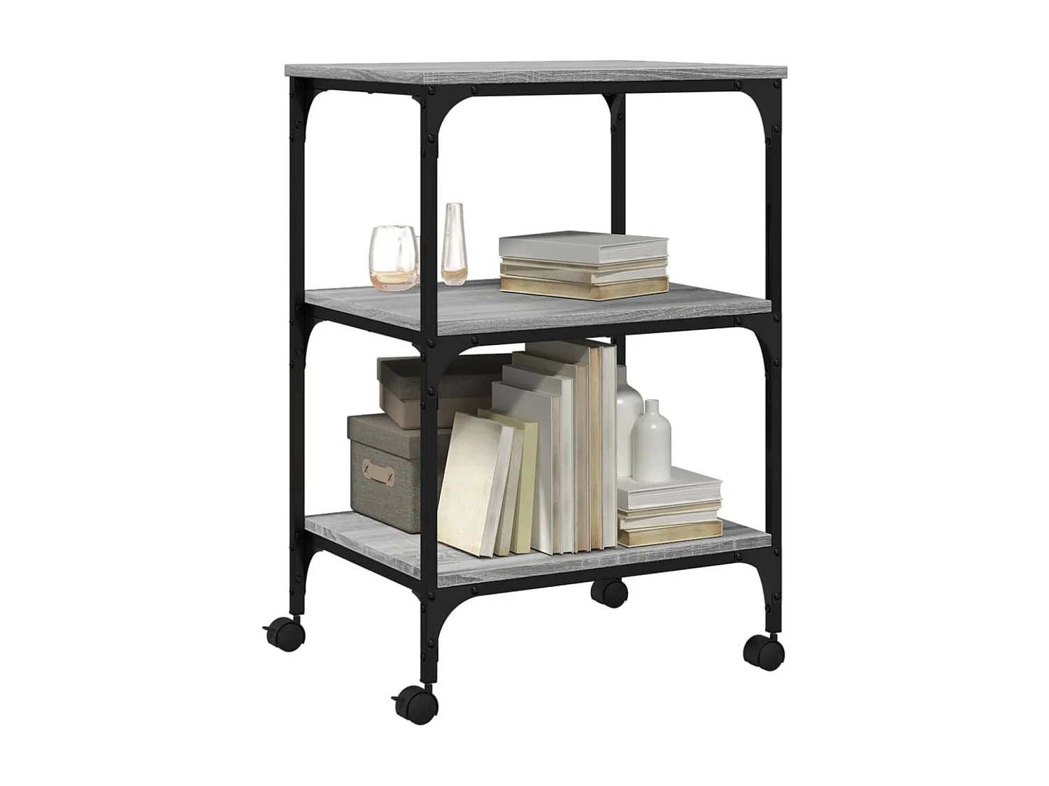 3-niveau printersteun sonoma grijs 50x41x75 cm