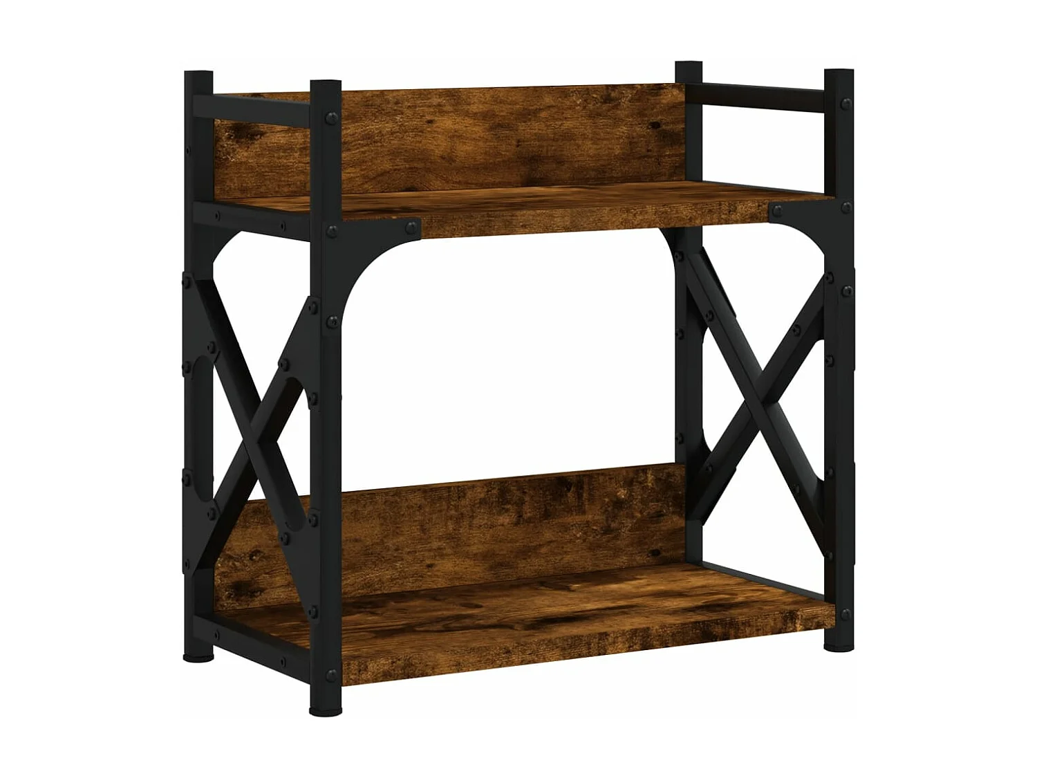 Support d'imprimante à 2 niveaux chêne fumé 40x20x40 cm