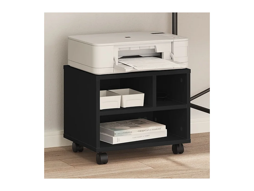 Support d'imprimante avec roulettes noir 41x32x34,5 cm