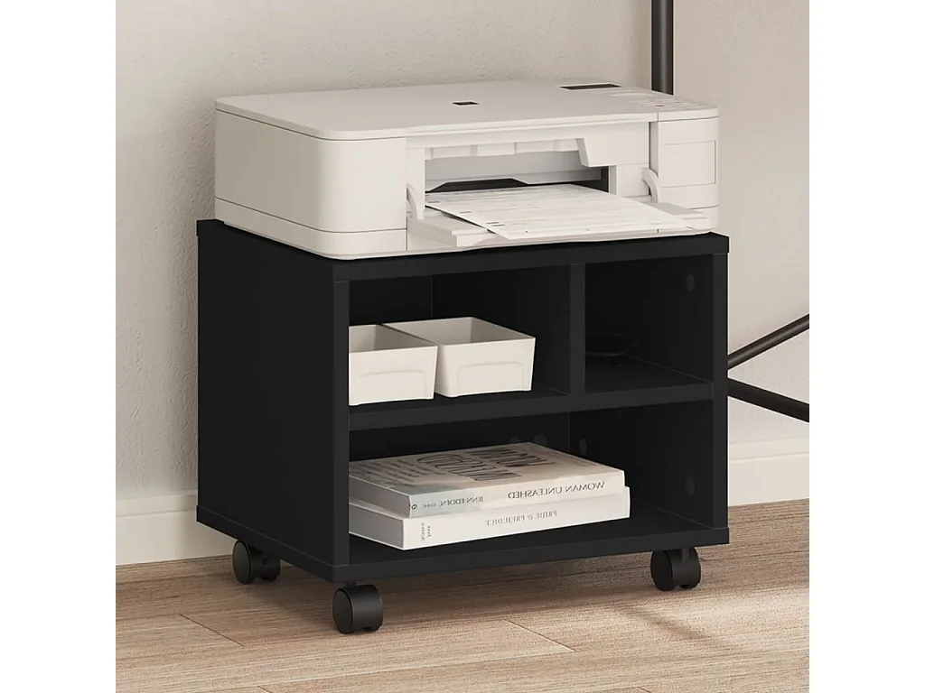 Support d'imprimante avec roulettes noir 41x32x34,5 cm