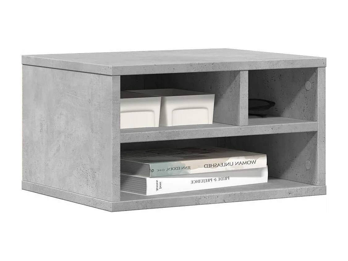 Support d'imprimante gris béton 40x32x22,5 cm bois d'ingénierie