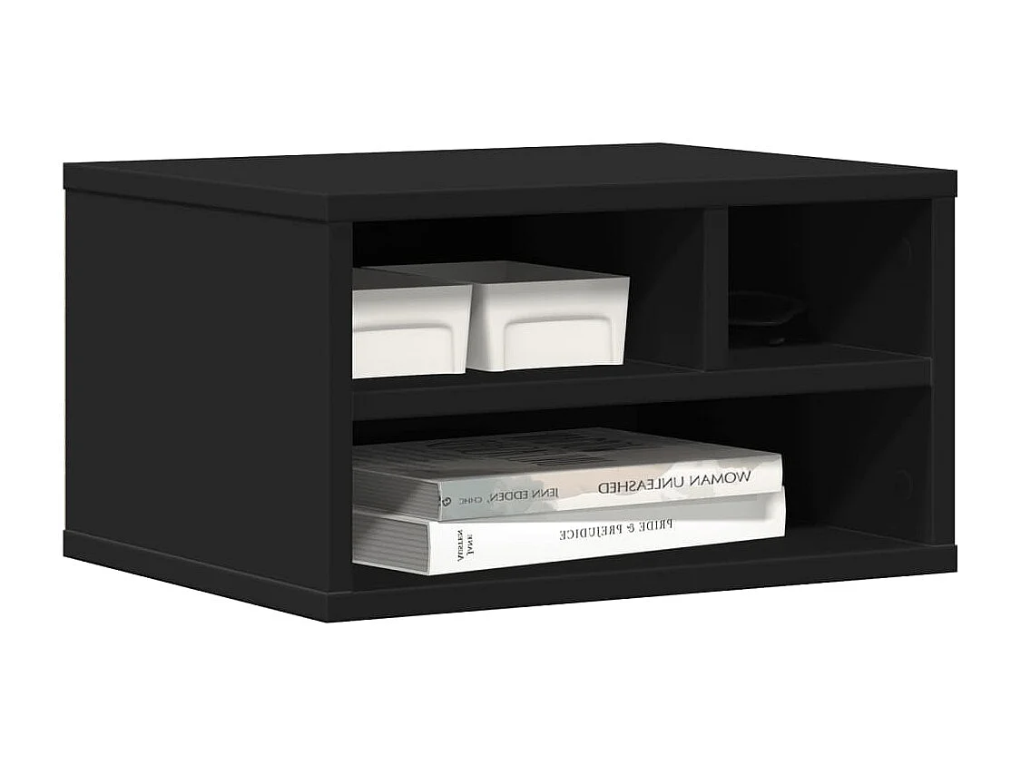 Schwarzer Druckerständer 40x32x22,5 cm aus Holzwerkstoff