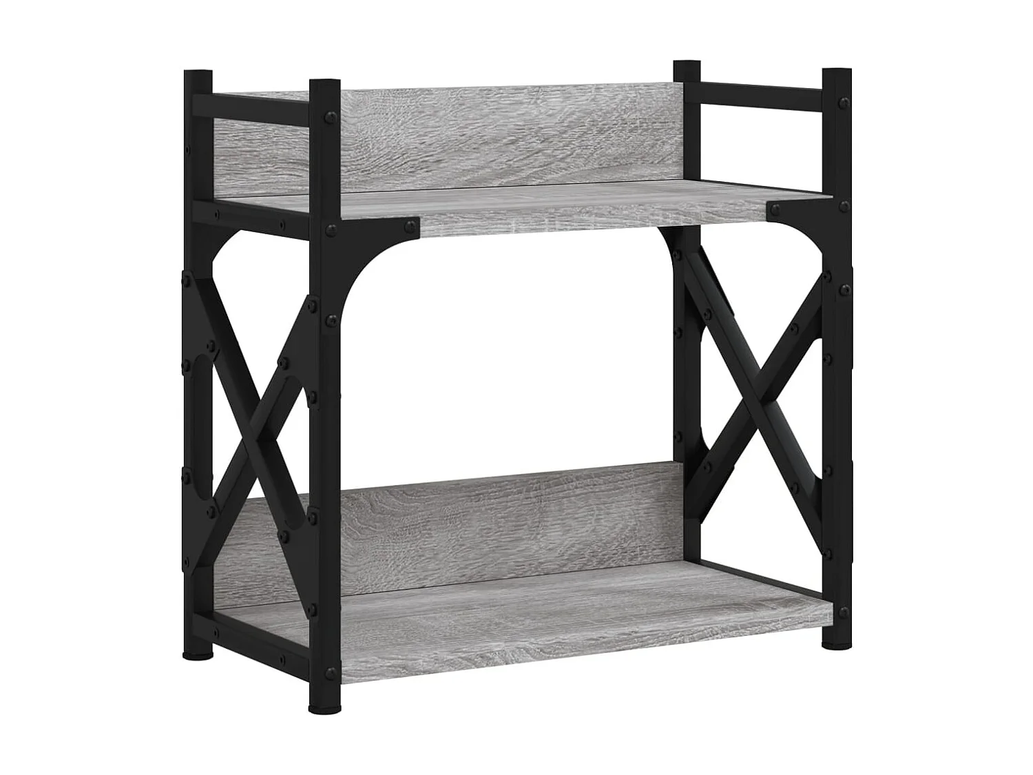 Support d'imprimante à 2 niveaux Sonoma gris 40x20x40 cm