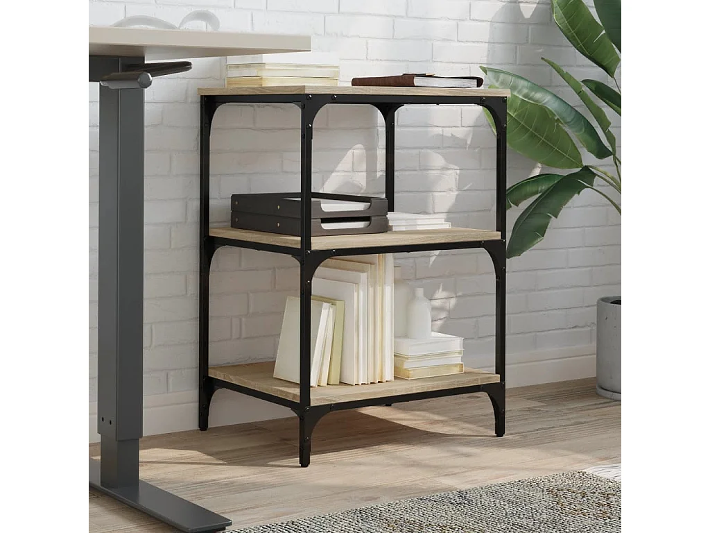 Supporto stampante a 3 livelli rovere Sonoma 50x41x75 cm