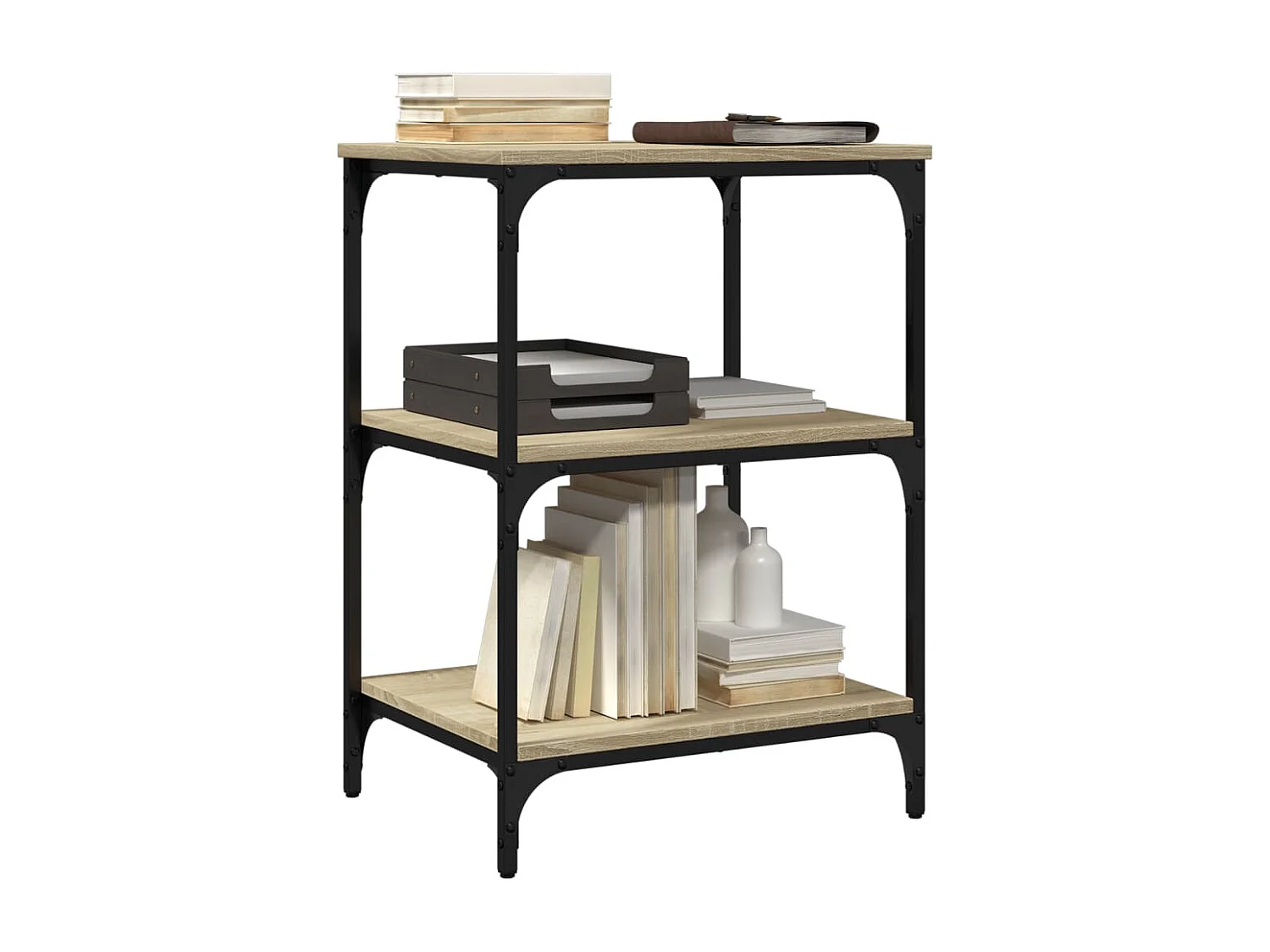 Supporto stampante a 3 livelli rovere Sonoma 50x41x75 cm