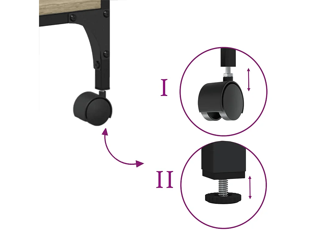 Supporto stampante a 3 livelli rovere Sonoma 50x41x75 cm