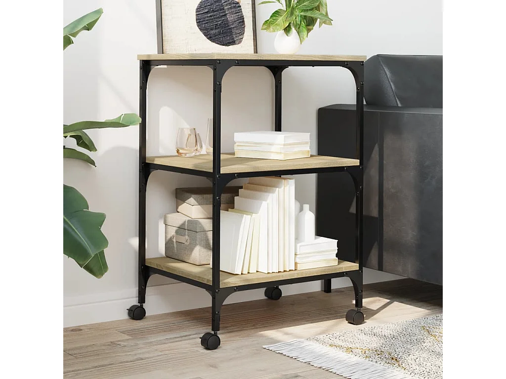 3-stufiger Druckerständer aus Sonoma-Eiche, 50 x 41 x 75 cm