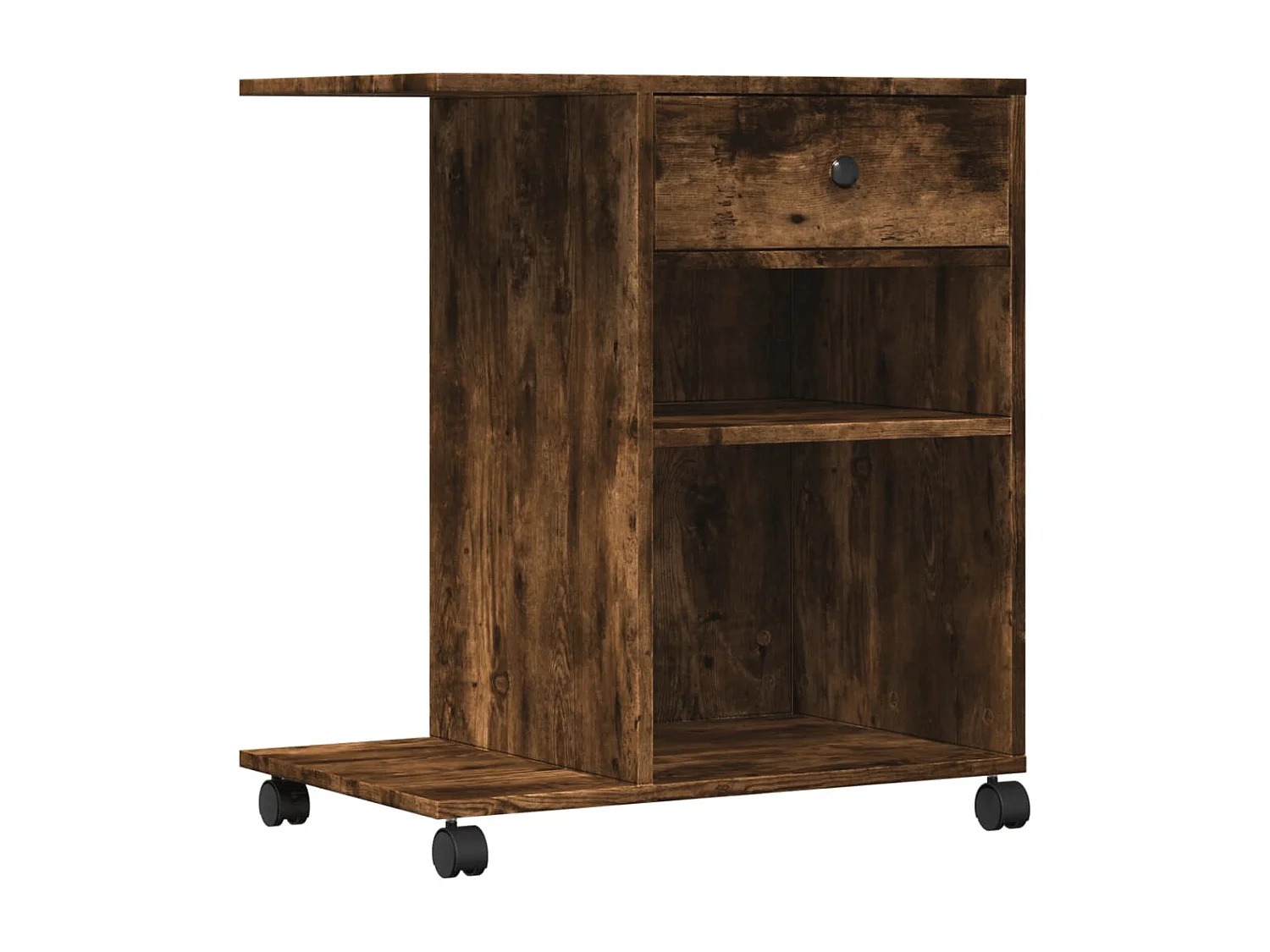 Support d'imprimante avec roulettes chêne fumé 60x40x68,5 cm