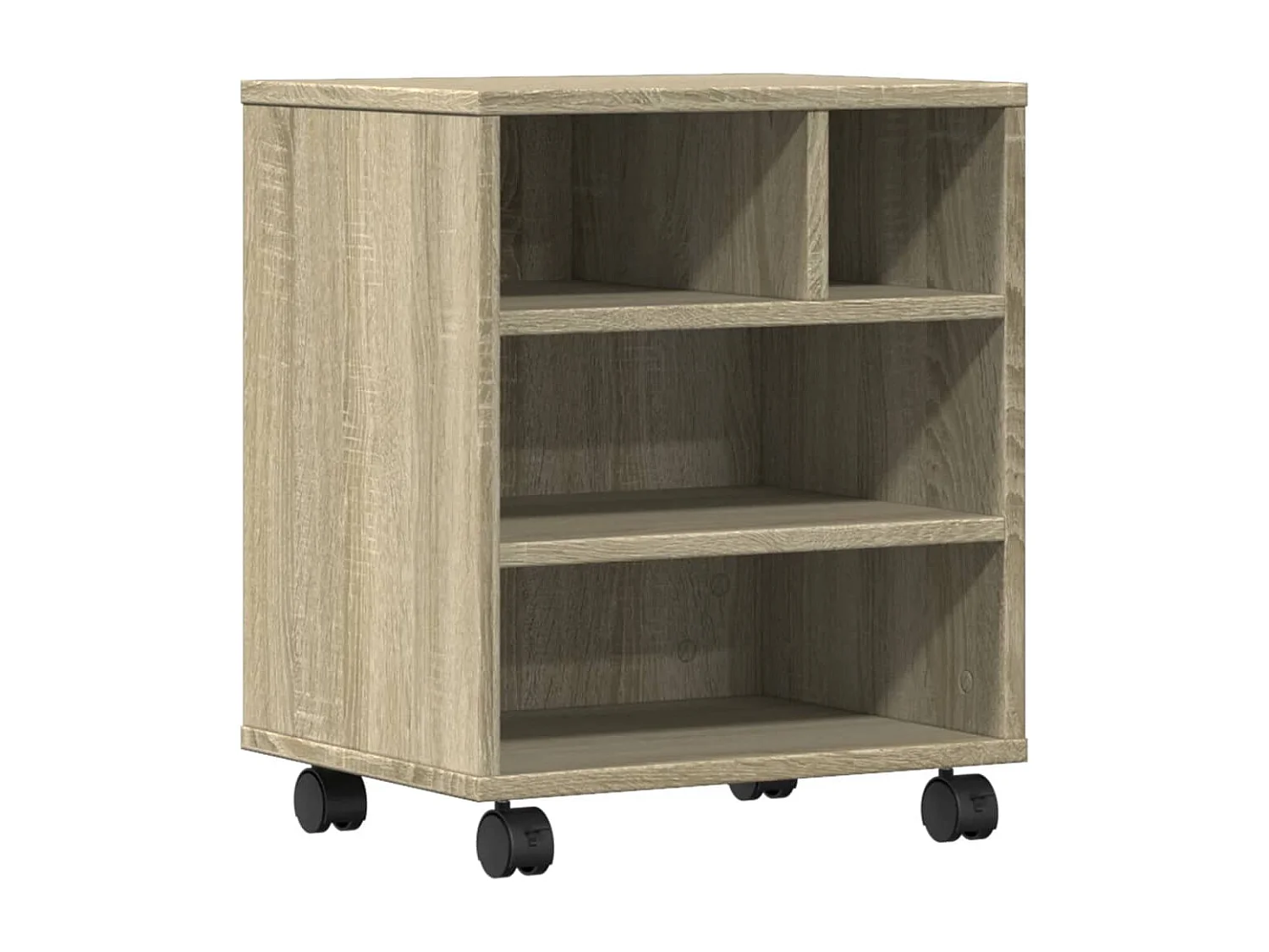 Soporte para impresora con ruedas roble sonoma 41x32x48 cm