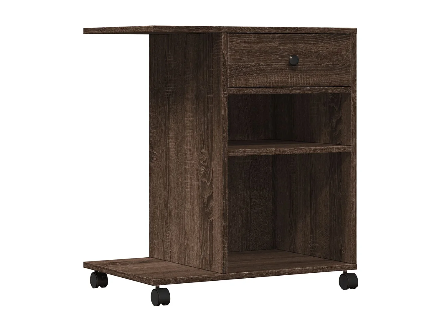 Support d'imprimante avec roulettes chêne marron 60x40x68,5 cm