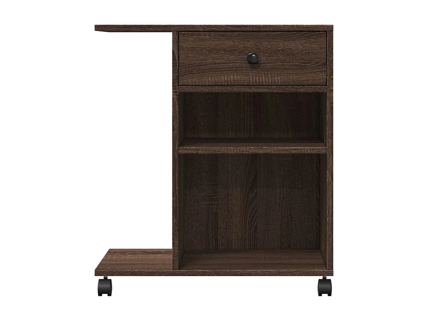 Support d'imprimante avec roulettes chêne marron 60x40x68,5 cm