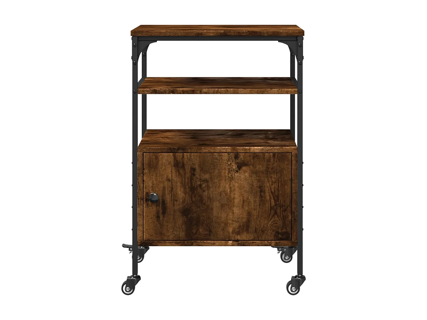 Support d'imprimante à 3 niveaux chêne fumé 50x40x76 cm