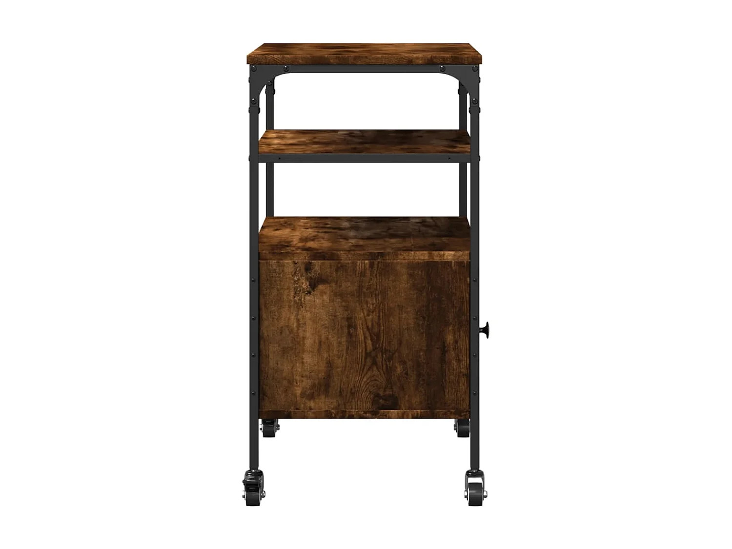 Support d'imprimante à 3 niveaux chêne fumé 50x40x76 cm