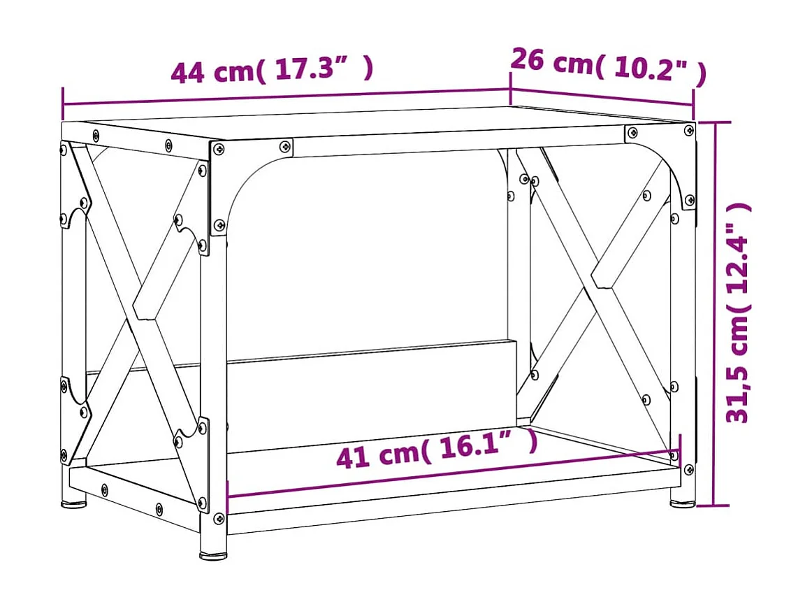 Support d'imprimante à 2 niveaux chêne sonoma 44x26x31,5 cm