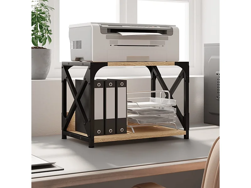 Supporto per stampante a 2 livelli rovere Sonoma 44x26x31,5 cm