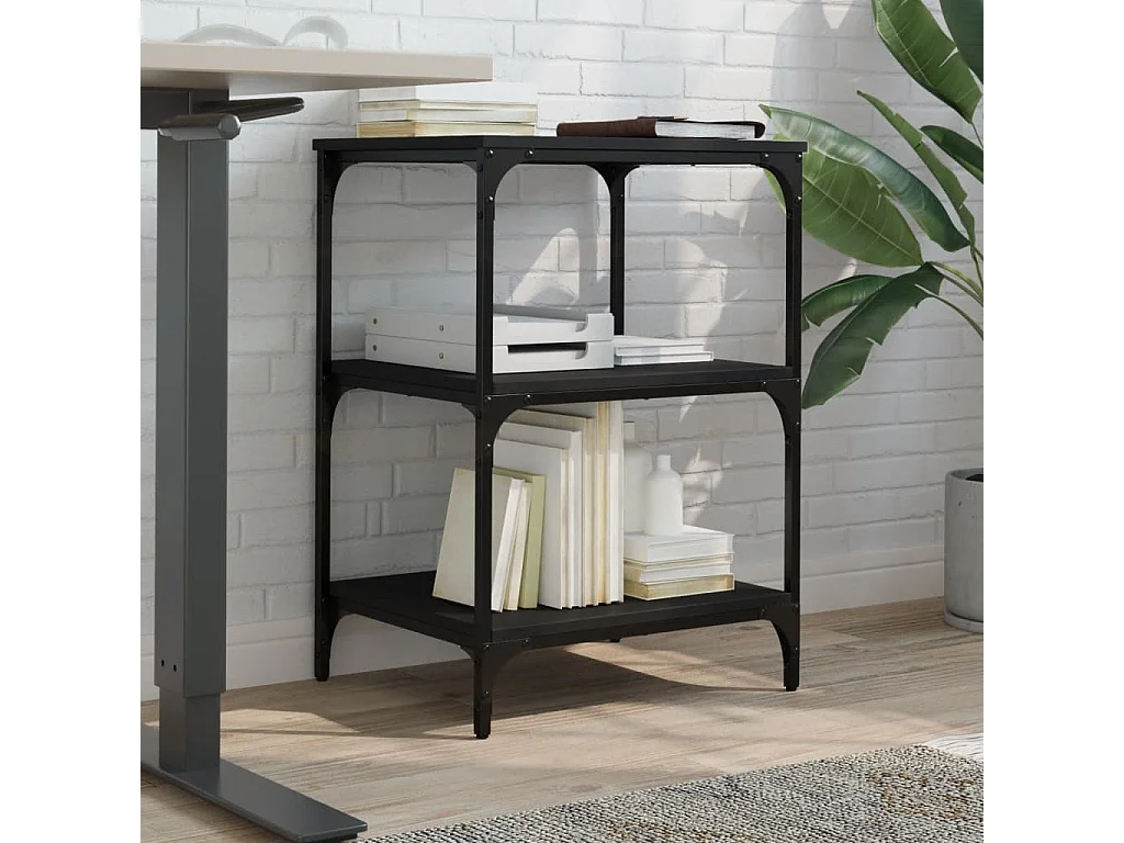 Druckerunterstützung 3 Ebenen schwarz 50x41x75 cm