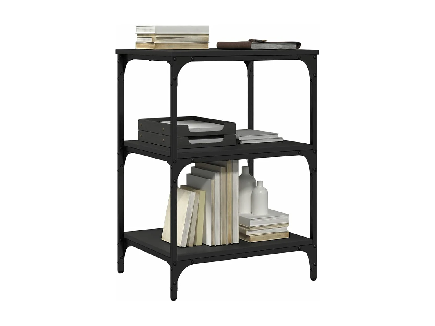 Druckerunterstützung 3 Ebenen schwarz 50x41x75 cm