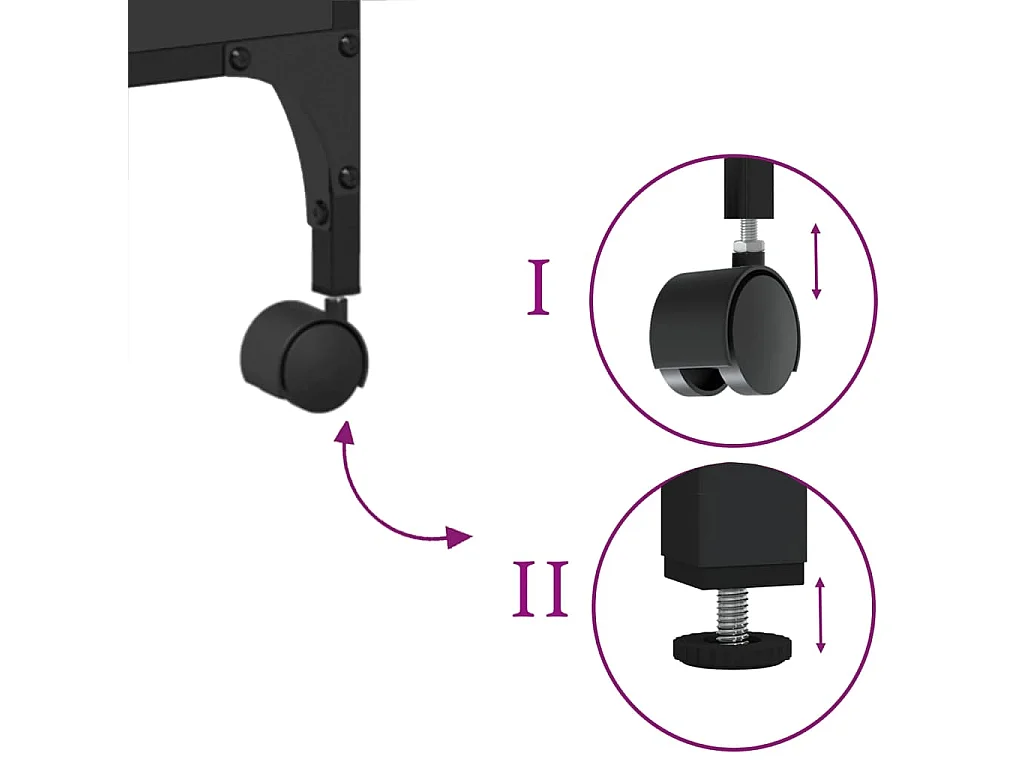 Druckerunterstützung 3 Ebenen schwarz 50x41x75 cm