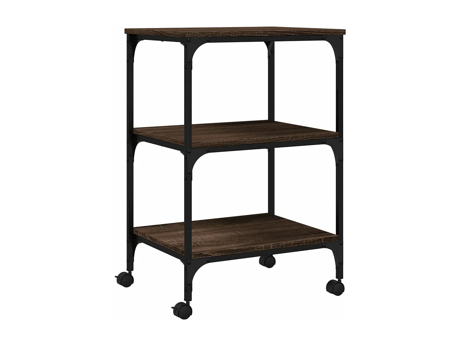 Suporte para impressora de 3 camadas carvalho marrom 50x41x75 cm