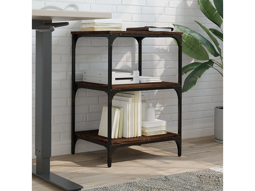 Suporte para impressora de 3 camadas carvalho marrom 50x41x75 cm