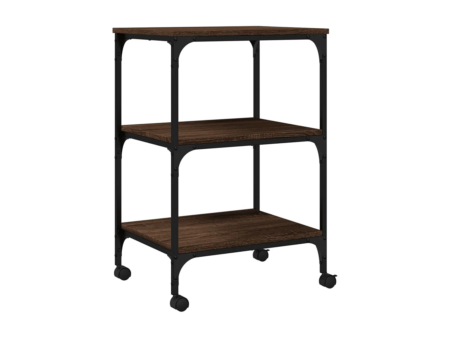 Suporte para impressora de 3 camadas carvalho marrom 50x41x75 cm