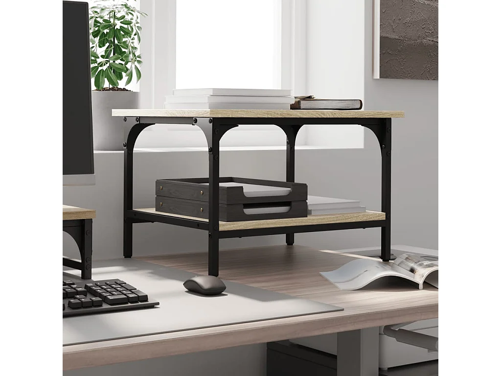 Supporto per stampante a 2 livelli rovere sonoma 50x40x38 cm