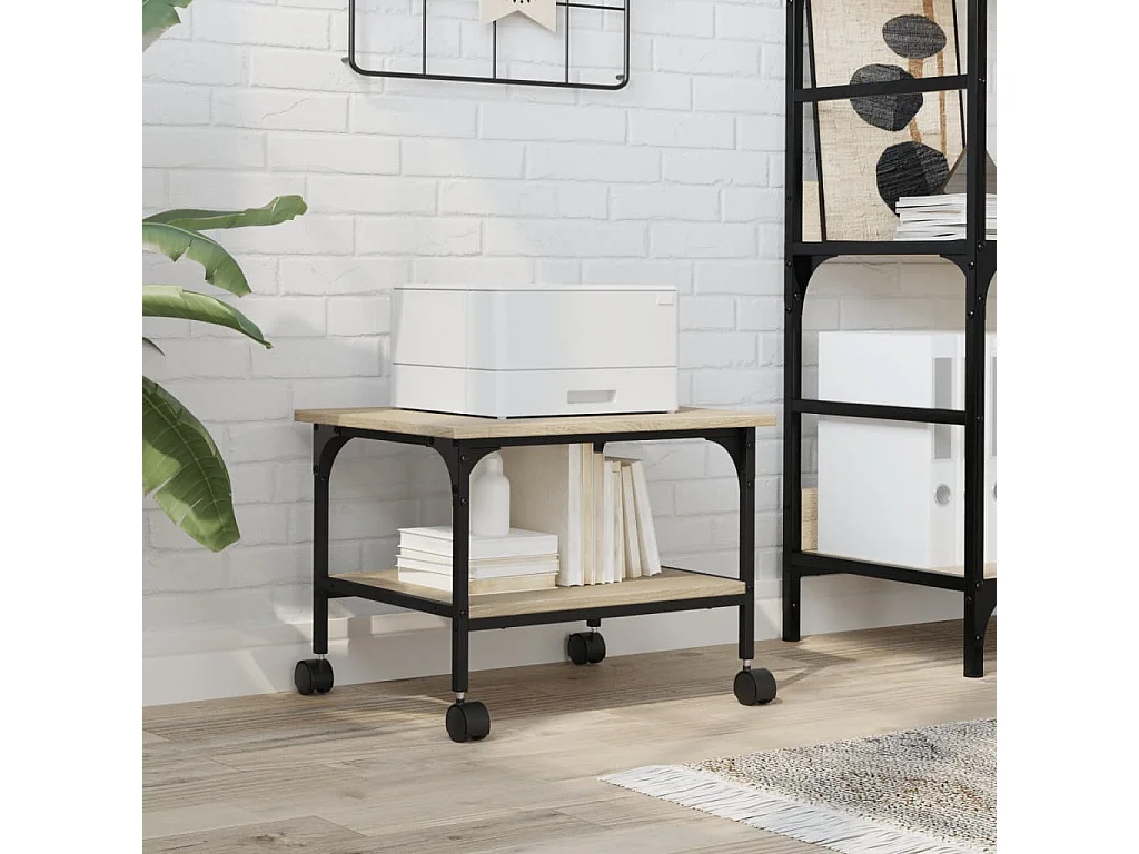 Supporto per stampante a 2 livelli rovere sonoma 50x40x38 cm