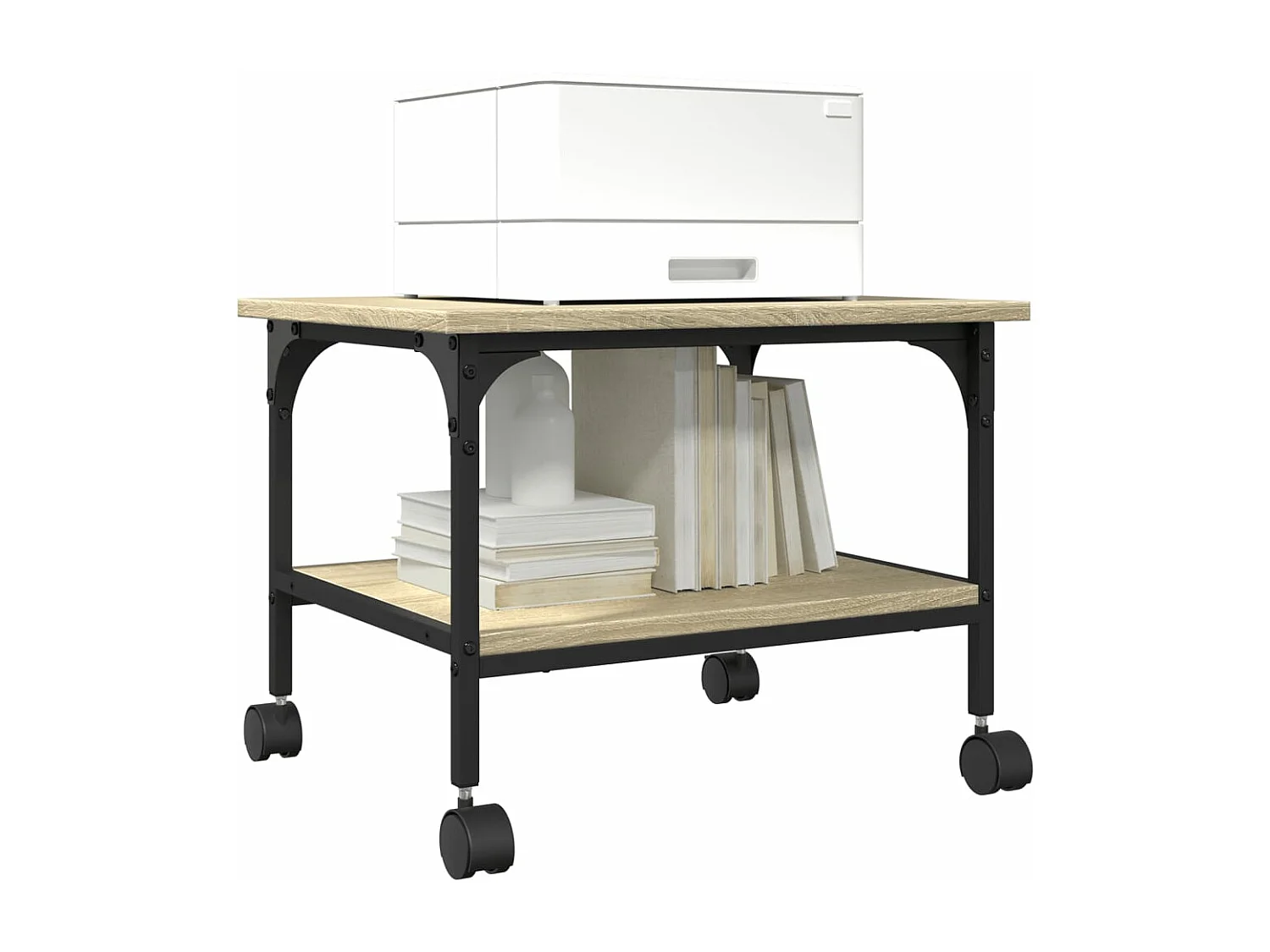 Supporto per stampante a 2 livelli rovere sonoma 50x40x38 cm