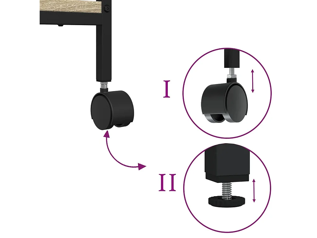 Supporto per stampante a 2 livelli rovere sonoma 50x40x38 cm