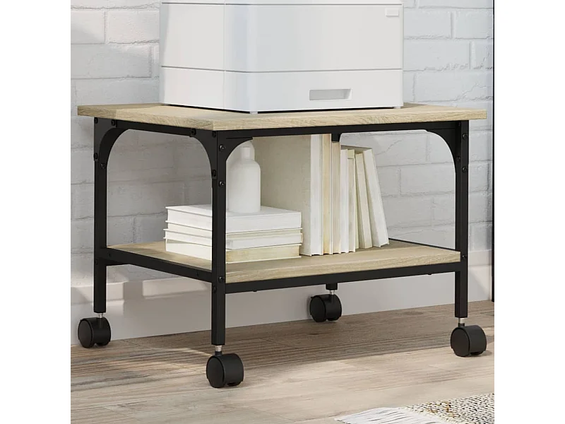 Supporto per stampante a 2 livelli rovere sonoma 50x40x38 cm