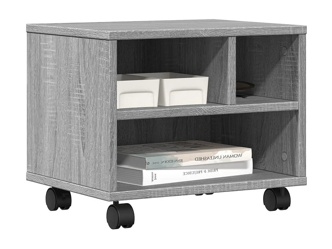 Soporte para impresora con ruedas sonoma gris 41x32x34,5 cm