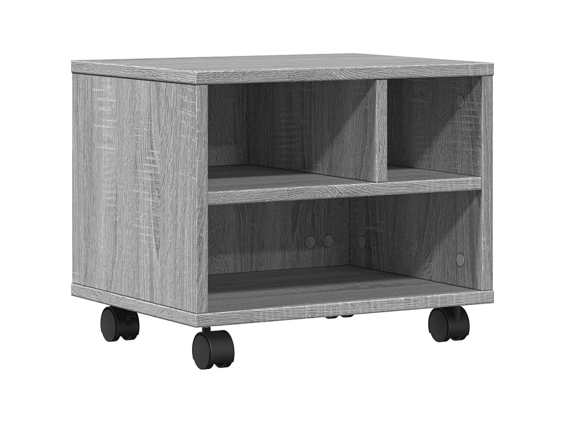 Printerstandaard met wielen sonoma grijs 41x32x34,5 cm