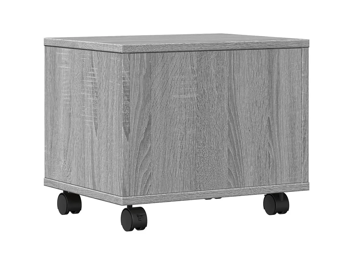 Printerstandaard met wielen sonoma grijs 41x32x34,5 cm