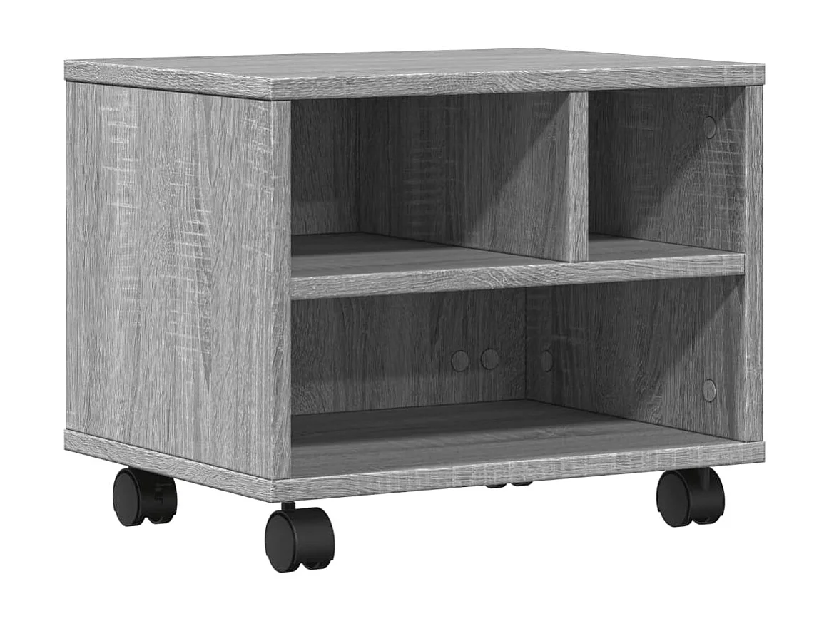 Support d'imprimante avec roulettes sonoma gris 41x32x34,5 cm